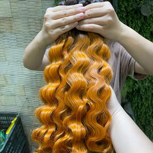 Tendance chaude couleur orange cheveux ondulés soyeux et lisses vietnamien cheveux bruts de haute qualité - Product Image 1