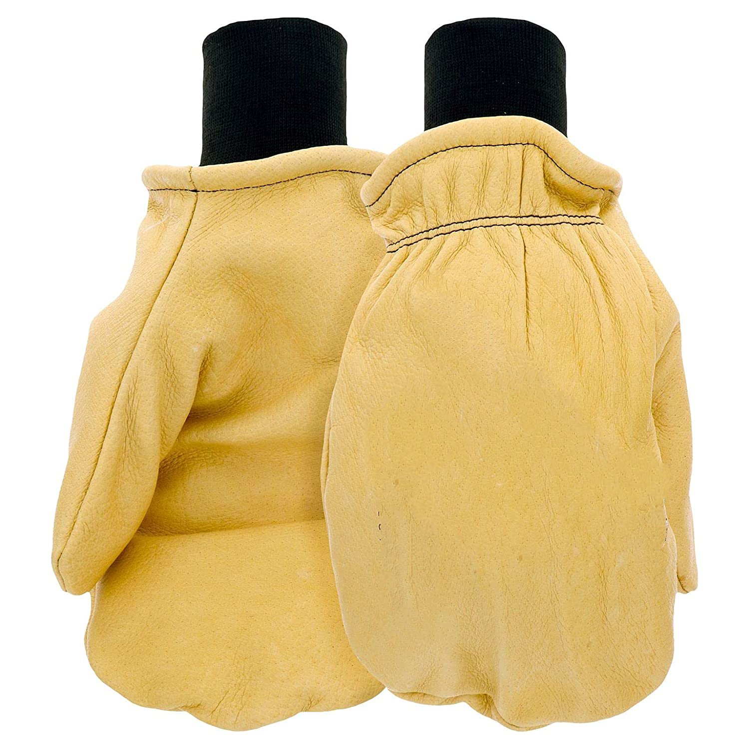 Перчатки с предварительной подкладкой полностью кожаные для мужчин, водонепроницаемые зимние варежки из спилка для холодной погоды