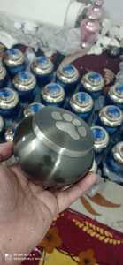 RAKU HEART WITHPET PAWS CREMATION <b>URN</b> American Style Metal <b>Pet</b> <b>Urn</b> From BRASSWORLD INDIA - Product Image 4