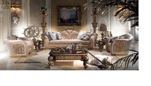 Juego de Sofás Tallados a Mano para Sala de Estar, Juego de Sofás de Lujo para Sala de Estar, Muebles de Alta Calidad, Muebles de Sala de Estar de Estilo Francés - Product Image 6