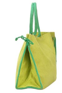 Sac en jute vert pour femmes, petit fourre-tout à main, Logo personnalisé, toile de Jute écologique réutilisable, pour courses, cadeaux - Product Image 3