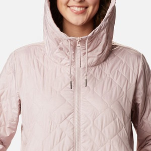 Nouveau manteau de bombardier d'hiver pour femmes en nylon et polyester rose personnalisé veste en duvet à bulles épaisses pour la randonnée veste courte pour femmes - Product Image 4