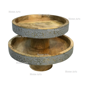 Ensemble de 2 supports à gâteau de tailles différentes, qualité supérieure, support à gâteau en bois islamique pour la fête d'anniversaire - Product Image 1