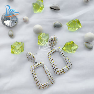 Boucles d'oreilles en rotin, boucles d'oreilles en bois de rotin naturel - Product Image 3