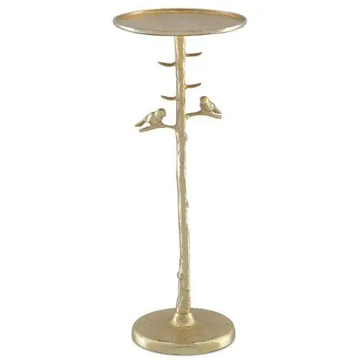 Purely Crafted Double Gold Bird Modern Decorative Coffee Table / Side Table For Living Room