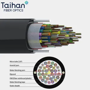 Micro Module Arial Fibre Optique Câble PE Fabriqué en Corée 652D 657A1 657A2 FRP Noir 24 core Câble Fibre 24 Core Standard Tambour En Bois