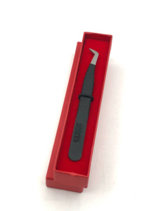 Pince à épiler professionnelle pour extension de cils Diamond Grip Nouveau style Revêtement en poudre noire mate Outil de beauté en acier inoxydable - Product Image 4