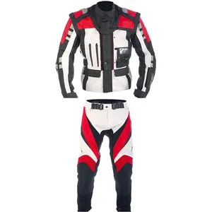 批发价摩托车套装定制设计摩托车皮革套装两件套摩托车夹克裤子