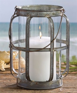 Vintage Home Decorative Farmhouse Galvanized Iron and Glass Decorative <b>Candle</b> <b>Lanterns</b> for Christmas Wholesale Price - Product Image 2
