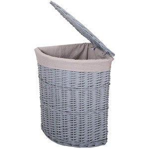 Lidded Xám Wicker Lưu Trữ Giỏ, Wicker Góc Dòng Giặt Giỏ Tại Việt Nam Bán Buôn - Product Image 1