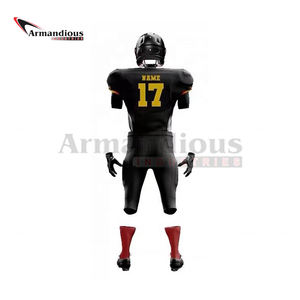 เครื่องแบบฟุตบอลอเมริกันผ้าโพลีเอสเตอร์แบบสั้นระบายอากาศได้ดีดีไซน์พลัสไซส์ตามสั่ง - Product Image 5