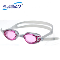 Lunettes de natation pour adultes SAEKO avec verres en PC anti-buée et protection UV, sangle en silicone certifiée