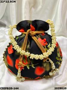 กระเป๋าราตรีลายดอกไม้สไตล์พื้นเมืองพร้อมกระเป๋าถือบุผ้าซาติน - Product Image 2