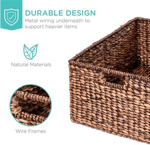Ensemble de panier de rangement de jacinthe d'eau, accessoire naturel avec couvercles, vente en gros du Vietnam - Product Image 6