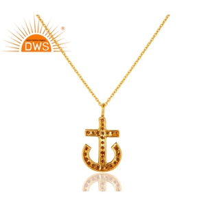 อเมทิสต์อัญมณีสร้อยคอเครื่องประดับขายส่ง18K ชุบทอง925เงินสมอจี้สร้อยคอเครื่องประดับ - Product Image 2