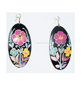 Pendientes Colgantes de Metal Pintados a Mano, Diseño Étnico, Joyería de Moda, Joyería Festiva, Cadena, Dropshipping, Joyería de Moda - Product Image 1