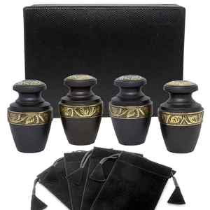 Beautiful Cross-Engraved Premium Quality Metal Keepsake Urn Grey Shades Available Wholesale <b>Funeral</b> <b>Supplies</b> Premium Quality Urn - Product Image 2
