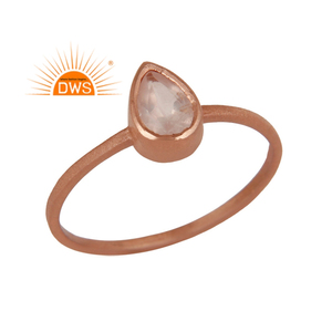Bague empilable en argent sterling 925 avec quartz rose naturel pour femmes fabricant de bijoux - Product Image 1