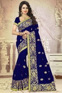 Tendencia bordado diseñadores de lujo seda Sari manga corta con blusa ropa tradicional aspecto rico multicolor en Ropa Étnica apparelgarment - Product Image 3