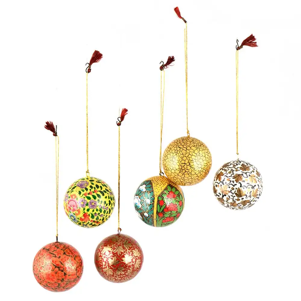 手作りプレミアム品質マルチカラー紙張り子ボール形クリスマスツリー装飾装飾NPMO-05