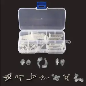 Kit de réparation optique de lunettes, vis en Silicone, écrous, outil de réparation optique, Kit assorti pour les cadres sans bords fixation de lunettes de soleil de haute qualité 10 pièces