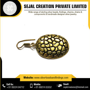 Boucles d'oreilles simples en argent sterling 925 avec avion tribal Résultats et composants de bijoux - Product Image 2