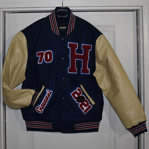 แจ็คเก็ตเบสบอลวินเทจแบบ Letterman Varsity สำหรับผู้ชาย คุณภาพสูง ผลิตตามแบบ OEM  ตกแต่งด้วยหนังและงานปักเชนิลล์ - Product Image 5