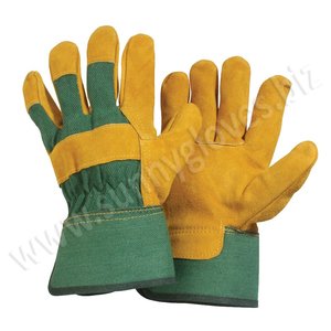 Gants d'aile de chèvre en cuir, Grain de bois, pour jardinage, sécurité de travail, pour conducteur - Product Image 3