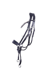 Anatomic Horse Bridle Pull-Back Snap Noseband con cadena fija de cristal PVC Logotipo personalizado Equipo de equitación ecuestre - Product Image 3