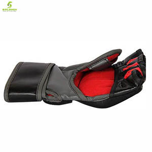 Gants demi-doigt professionnels MMA, sac de sable thaïlandais, UFC, en cuir véritable, - Product Image 6