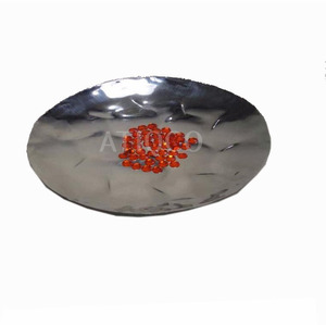 Plat à fruits et noix en métal aluminium Design de luxe Bol à fruits Plat en métal coulé sable Plat de table dernier cri et élégant - Product Image 5