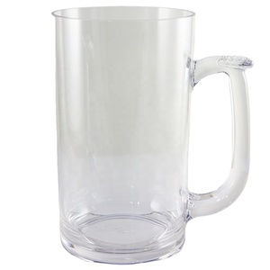 Mug à bière classique réutilisable en plastique PC Tritan de 1 litre, résistant au lave-vaisselle, avec motif logo, pour camping, bar, pub, fête, piscine - Product Image 1