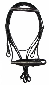 Arnés de caballo de cuero para carrito de un solo caballo, accesorio de ajuste de latón de varios tamaños en color negro de cuero rápido - Product Image 2