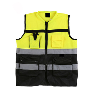 Uniforme de trabajo para hombre, ropa sin mangas de malla con cremallera, chaleco de seguridad reflectante Hi Vis para construcción - Product Image 6