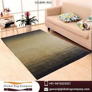Alfombras de Área Hechas a Mano con Pelo Cortado, de Seda Suave, Hechas a Mano en India, con Respaldo de Látex Duradero, Pelo Medio, Patrón Degradado - Product Image 3