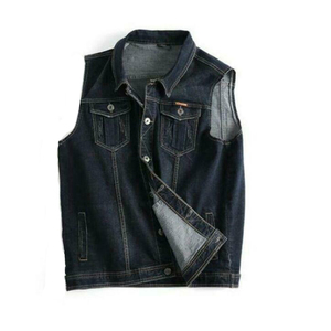 Winter Wholesale Multi Pocket Cotton Denim Vest For Men With Customize Logo & Printing - Product Image 1