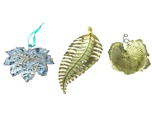ขนาดใหญ่ชุด3โลหะGOLDEN GARDENใช้LEAF DESIGN HOME DECORตกแต่งสวนคริสต์มาสLEAF - Product Image 1