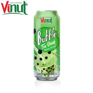 490ml VINUT 공장 직접 수 (통조림) OEM 음료 무료 샘플 말차 맛 거품 차 음료 제조 베트남