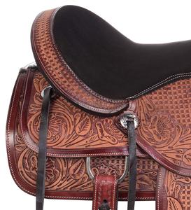 Premium Durable 14\"-18\" Genuine Leather English Saddle Set Various Colors for Barrel <b>Racing</b> Western Horse Tack - Product Image 5