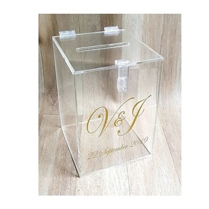 Boîte de carte d'invitation acrylique transparente avec boîte de carte de souhaits de qualité supérieure pour une utilisation d'événement de mariage - Product Image 6