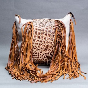 LW Genuine Leather Handcrafted <b>Tote</b> Effect Tooled Cowhide Leather Purse Cow Hide Leather Bag - Product Image 1