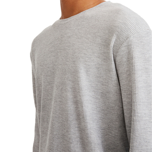 T-shirt homme manches longues en coton côtelé gris de haute qualité OEM, vente en gros, tissu 100% coton - Product Image 5