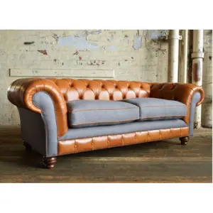Nuevo diseño Chesterfield sofá, Chesterfield precio al por mayor sofá, sofá de cuero genuino