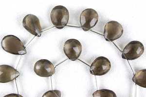 ลูกปัดรูปลูกแพร์เหลี่ยมเพชรพลอยควอตซ์21ชิ้น,สำหรับทำเครื่องประดับสีน้ำตาล2020 - Product Image 3