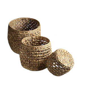 Cestas de almacenamiento de algas marinas modernas tejidas a mano, cestas de almacenamiento de jacinto de agua hechas a mano de Vietnam, cesta de lavandería para decoración del hogar - Product Image 6