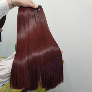 Venta al por mayor Super Doble Extensiones de Cabello Remy Vietnamita Hueso Liso Marrón Naranja Crudo Solo Donante Cutícula Alineada Cabello Virgen - Product Image 3