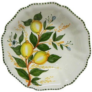 Cuenco redondo de cerámica con diseño de limones y hojas, 30CM/11.8IN, hecho a mano en Italia - Product Image 2