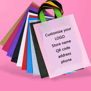 Sacs à provisions en plastique Poly personnalisé, poignée à boucle souple, sac en plastique avec Logo personnalisé, fabriqué par HANPAK JSC - Product Image 2