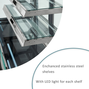 Tủ trưng bày bánh ngọt kính 3 tầng, làm mát bằng khí, có chức năng tự động xả đá - Product Image 6