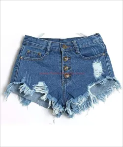 Trending Summer Sexy Hot Pant Washed Jeans Ripped Denim Pant customize Denim Shorts Jeans Shorts Pakistan Suppliers Denim Cotton